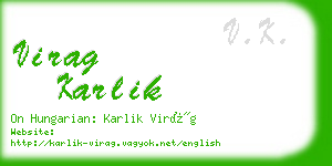 virag karlik business card